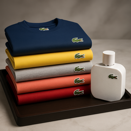 Combo NAVIDEÑO | 5 Camisetas Lacoste y llévate 1 PERFUME LACOSTE GRATIS